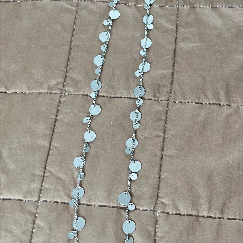 Silver Beaded Necklace with Delicate Chain